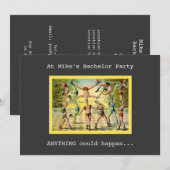 楽しいヴィンテージ独身パーティー 招待状 (正面/裏面)