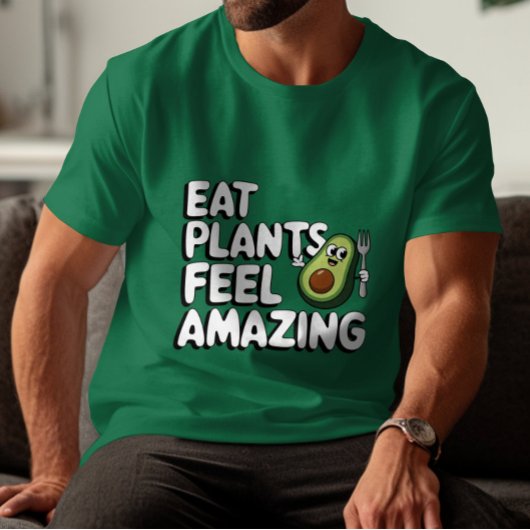 楽しいヴィーガン アボカド 植物を食べると最高 Tシャツ