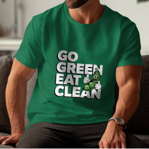 楽しいヴィーガン エンドウのさや グリーンになってクリーンに食べよう 健康的 Tシャツ