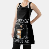 楽しい一日はコーヒーと猫から Funny Cute  エプロン (インサイチュ)