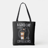楽しい一日はコーヒーと猫から Funny Cute トートバッグ (裏面)