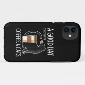 楽しい一日はコーヒーと猫から Funny Cute Case-Mate iPhoneケース (裏面(横))