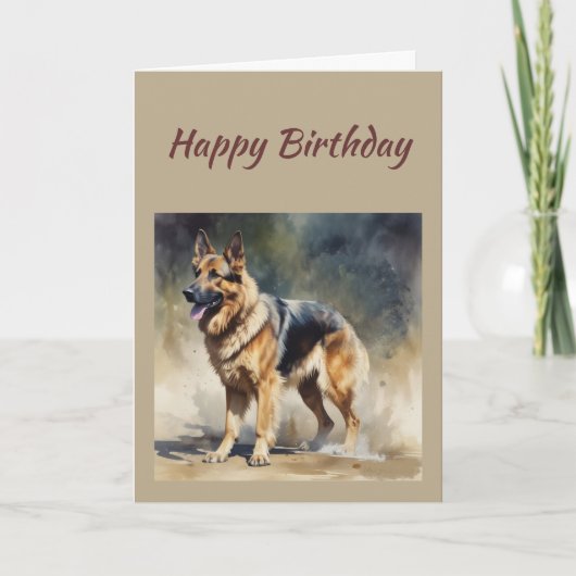 楽しい一般的な誕生日ドイツ牧羊犬 カード (正面)