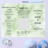 楽しい三つ折り結婚式プログラム チラシ (シングル)