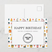 楽しい不動産 ハッピーバースデー ロゴを追加 ポストカード (正面/裏面)