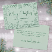 楽しい予測できなクリスマスに手書き シーズンカード