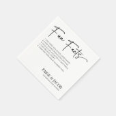 楽しい事実 クラシック ミニマル ミニマリスト ウェディング スタンダードカクテルナプキン (角)