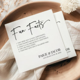 楽しい事実 クラシック ミニマル ミニマリスト ウェディング スタンダードカクテルナプキン