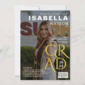 楽しい事実 | 雑誌の表紙写真 卒業パーティー 招待状 (正面)