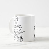 楽しい人生は庭園+掘り起こせ ガーデニング大好き コーヒーマグカップ (正面左)