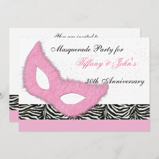 楽しい仮面パーティーの招待状 招待状 (正面/裏面)