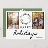 楽しい休はっきりした日の白黒フォント写真 シーズンカード (正面/裏面)