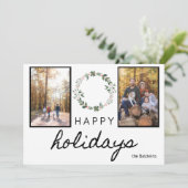 楽しい休はっきりした日の白黒フォント写真 シーズンカード (スタンド正面)