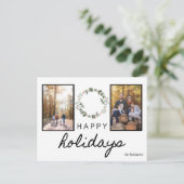 楽しい休はっきりした日の白黒フォント写真 ポストカード (スタンド正面)