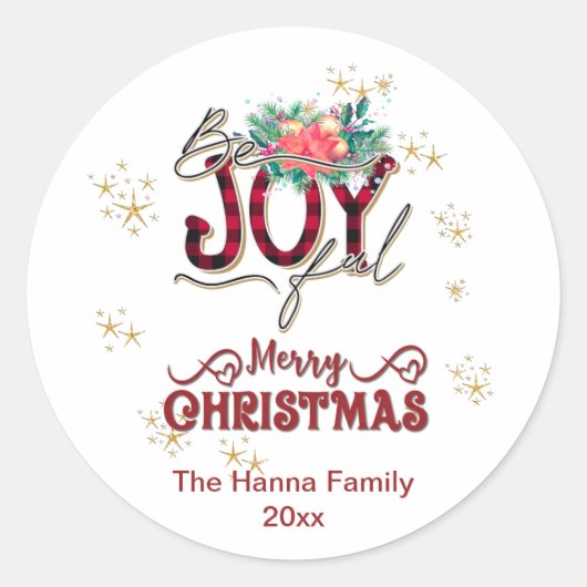 楽しい休日のフローラとプレイドクリスマス ラウンドシール (正面)