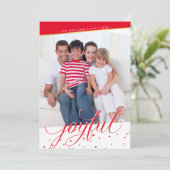 楽しい休日の写真スタイリッシュ書道金ゴールド赤 シーズンカード (スタンド正面)