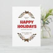 楽しい休日の葉のクリスマスカード シーズンカード (スタンド正面)