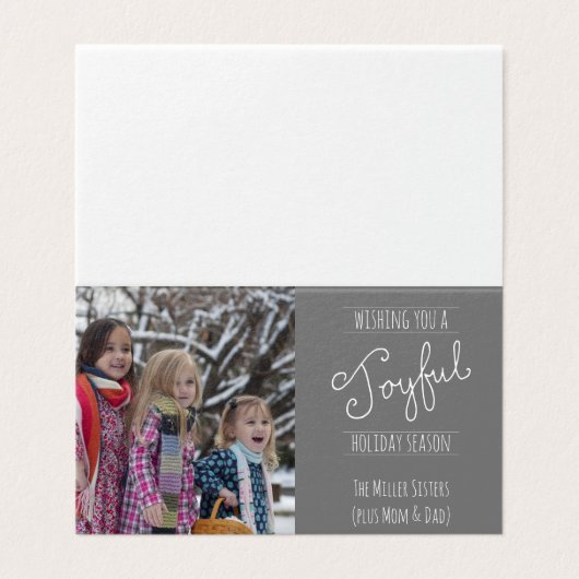 楽しい休日モダン家族の写真折り畳みカード (外部フラット)