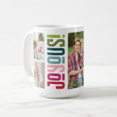 楽しい休日 | 複数の家族の写真クリスマス コーヒーマグカップ (正面左)