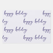 楽しい休暇、クリスマスのキャンドルと鳥 ラッピングペーパーシート (正面3)