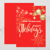 楽しい休暇 クリスマスカスタム 赤いお知らせ 招待状 (正面/裏面)