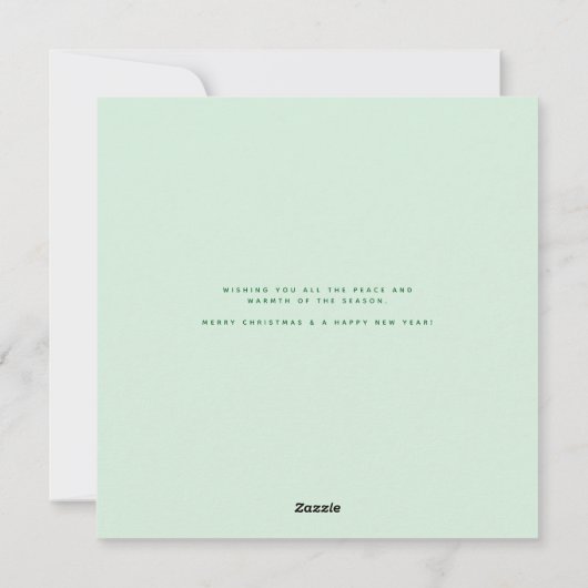 楽しい休暇 水彩画の緑の松の木 シーズンカード (裏面)