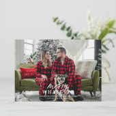 楽しい何でもホリデー シーズンのペット写真カード 招待状 (スタンド正面)