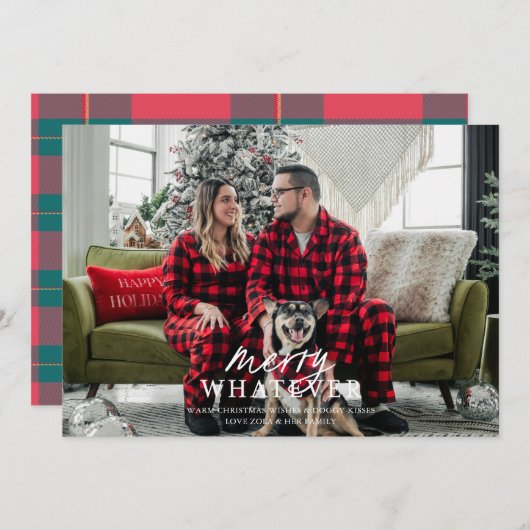 楽しい何でもホリデー シーズンのペット写真カード 招待状 (正面/裏面)