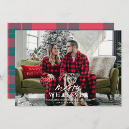 楽しい何でもホリデー シーズンのペット写真カード 招待状