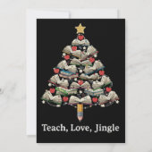 楽しい先生のクリスマス | 愛のジングル本を教える サンキューカード (裏面)