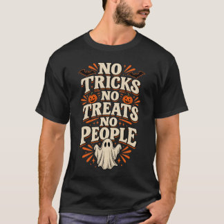 楽しい内向的な人のためのハロウィンTシャツ、トリックなし Tシャツ