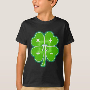 楽しい円周率の日 数学 パトリックの日 ラッキーシャムロック グリーン Tシャツ