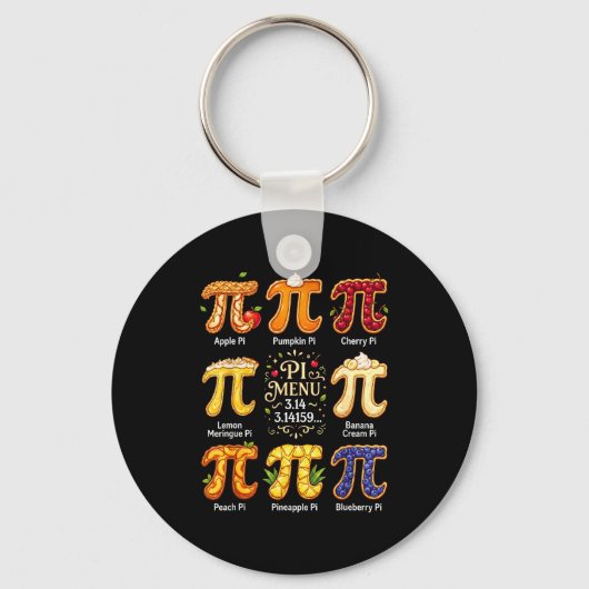 楽しい円周率の日 3.14 円周率メニュー フルーツ 数学好き 教師 キーホルダー (正面)