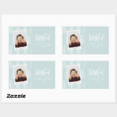 楽しい写真とクリスマスツリーの休日のお願い 長方形シール (シート)