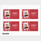 楽しい写真とクリスマスツリーの休日のお願い 長方形シール (シート)