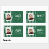 楽しい写真とクリスマスツリーの休日のお願い 長方形シール (シート)