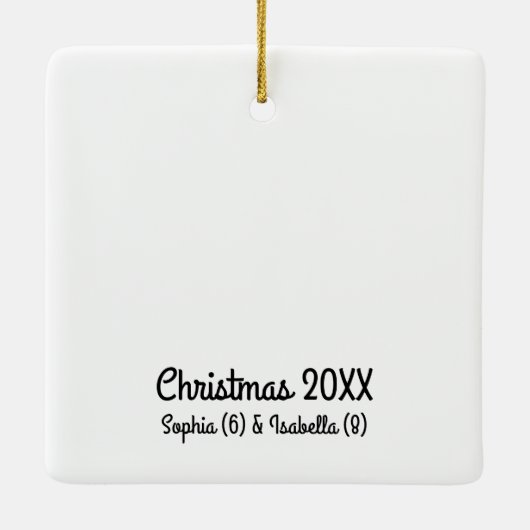 楽しい写真クリスマスの飾り セラミックオーナメント (裏面)
