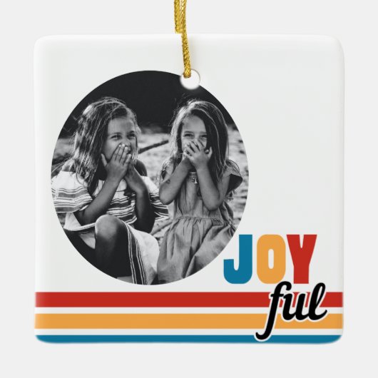 楽しい写真クリスマスの飾り セラミックオーナメント (正面)