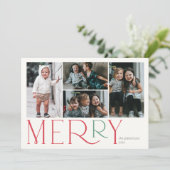 楽しい写真 シンプル 赤 緑 シーズンカード (スタンド正面)