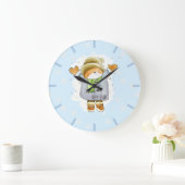 楽しい冬の猫 ラージ壁時計 (ホーム)