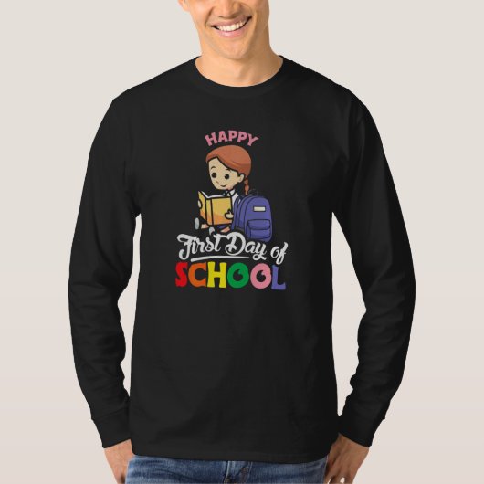 楽しい初登校の日 スクールガール Tシャツ (正面)