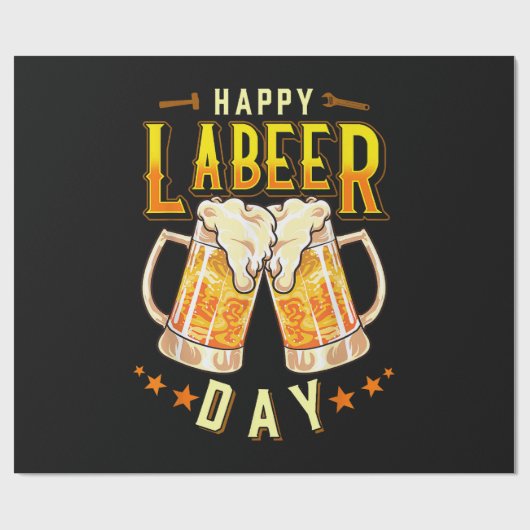 楽しい労働者の日のビール ラッピングペーパー (フラット)