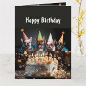 楽しい動物ユーモア誕生日同僚から カード (黄色い花)