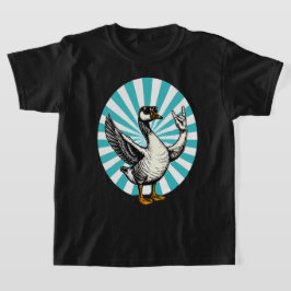 楽しい動物音楽ギフト | クールなガチョウのロックダンサー Tシャツ
