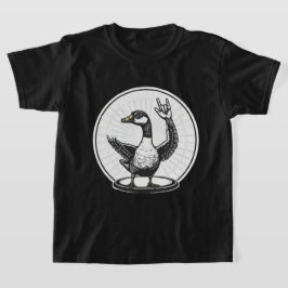 楽しい動物音楽ギフト | クールなガチョウのロックダンサー Tシャツ