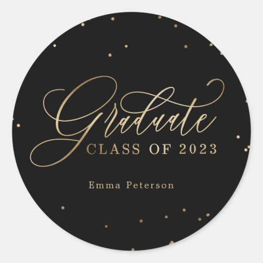 楽しい卒業ステッカーまたは封筒用シール ラウンドシール (正面)