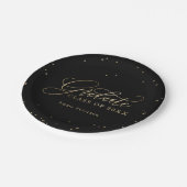 楽しい卒業パーティー編集可能カラープレート ペーパープレート (アングル)