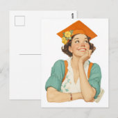 楽しい卒業式の日ポートレート ポストカード (正面/裏面)