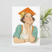 楽しい卒業式の日ポートレート 招待状 (スタンド正面)