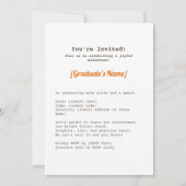 楽しい卒業式の日ポートレート 招待状 (裏面)